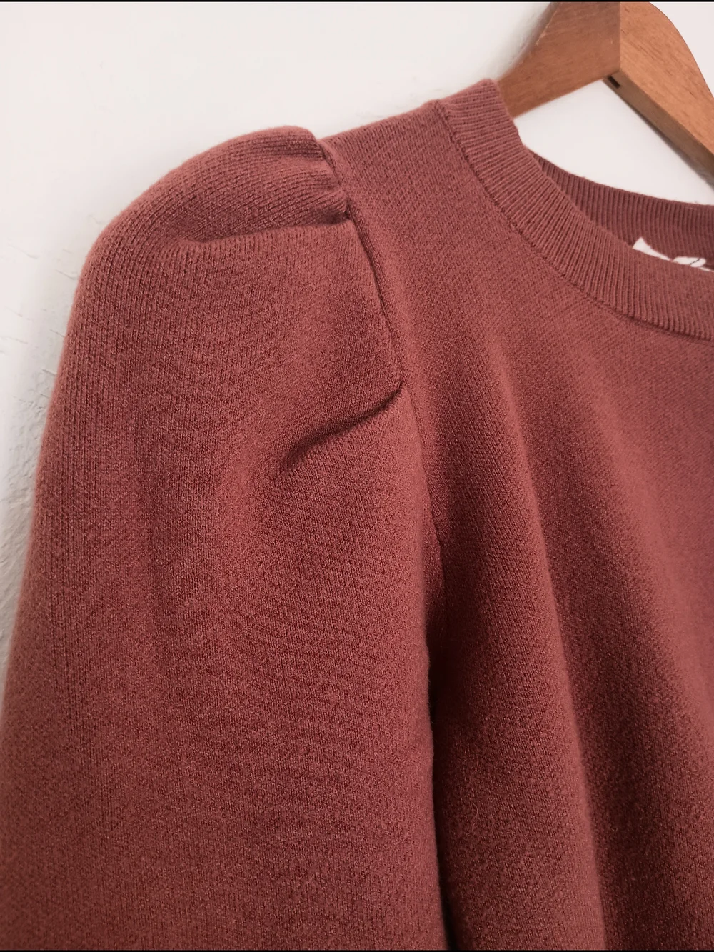 DownEast Brick Red Ribbed Crew Sweater